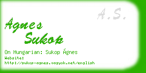 agnes sukop business card